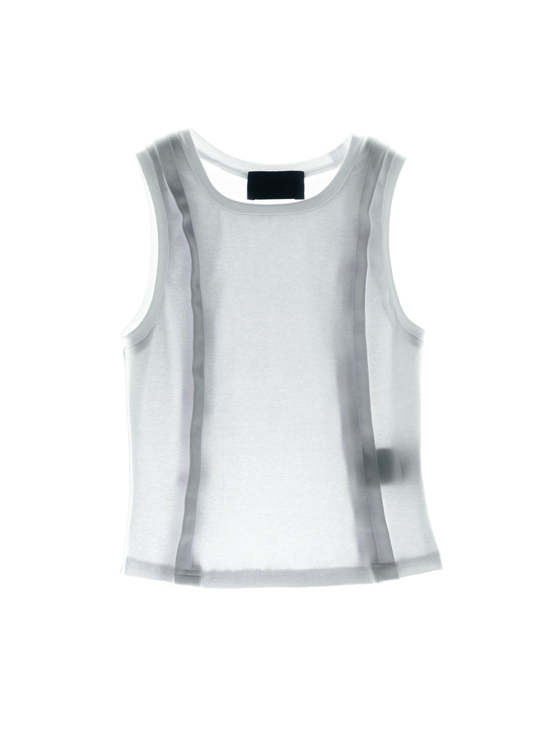 Tape-Detail Rib Knit Top